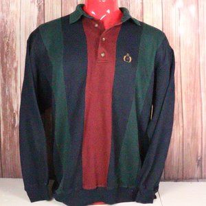 Vintage Bugle Boy Sweatshirt Long Sleeve Collared Polo Embroidered